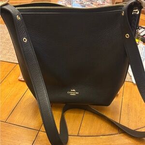 Coach Black Pebbled Leather Shoulder Bag